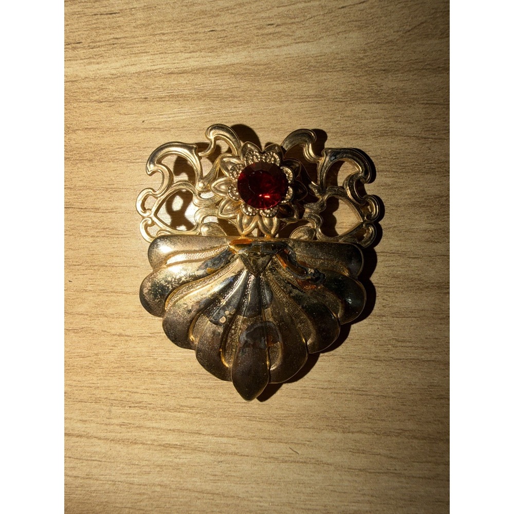 Jane Davis Angel of Love Brooch Pin Signed 1998 AOL VINTAGE Gold Tone